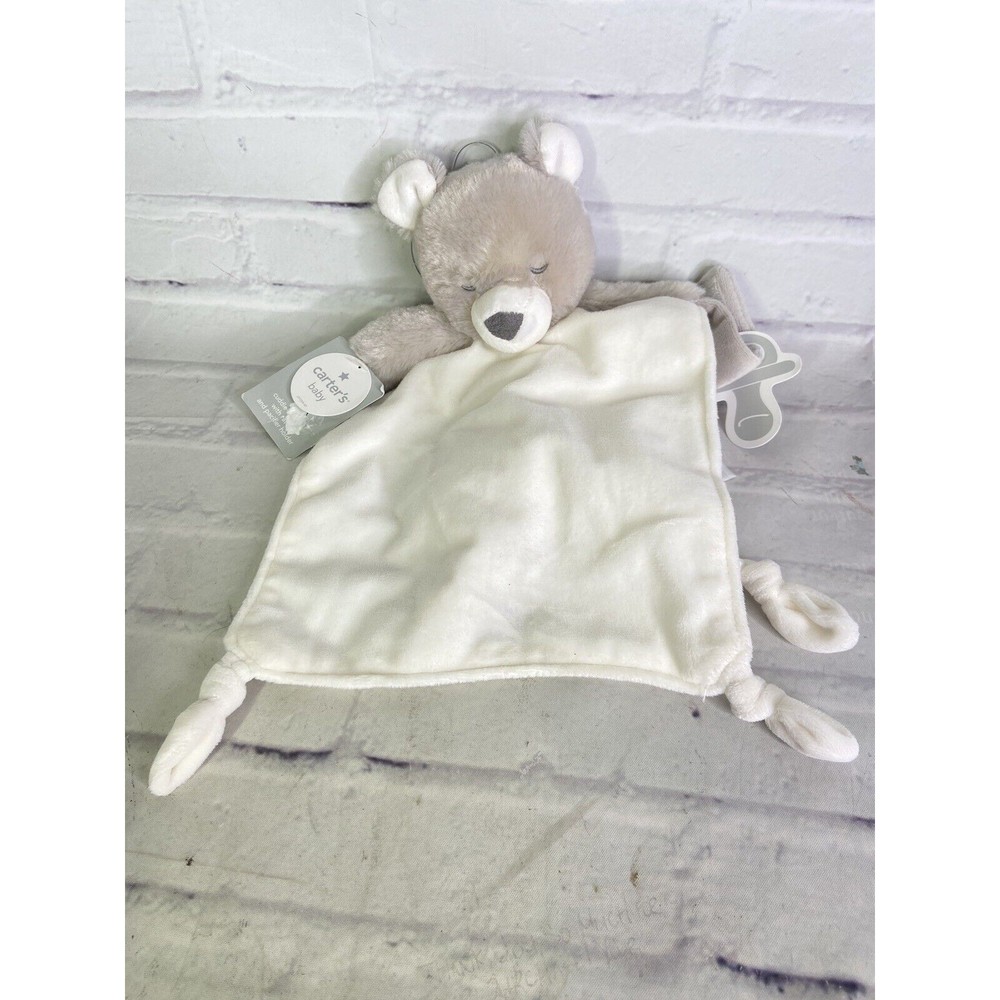 Carter's Bear Lovey Baby Blanket Security Cuddler Pacifier Holder Knotted NEW